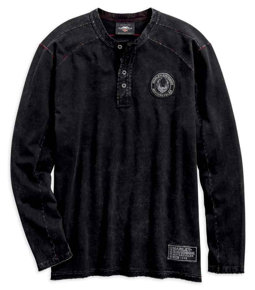 Harley-Davidson® Men's Specialty Washed Henley Long Sleeve Shirt