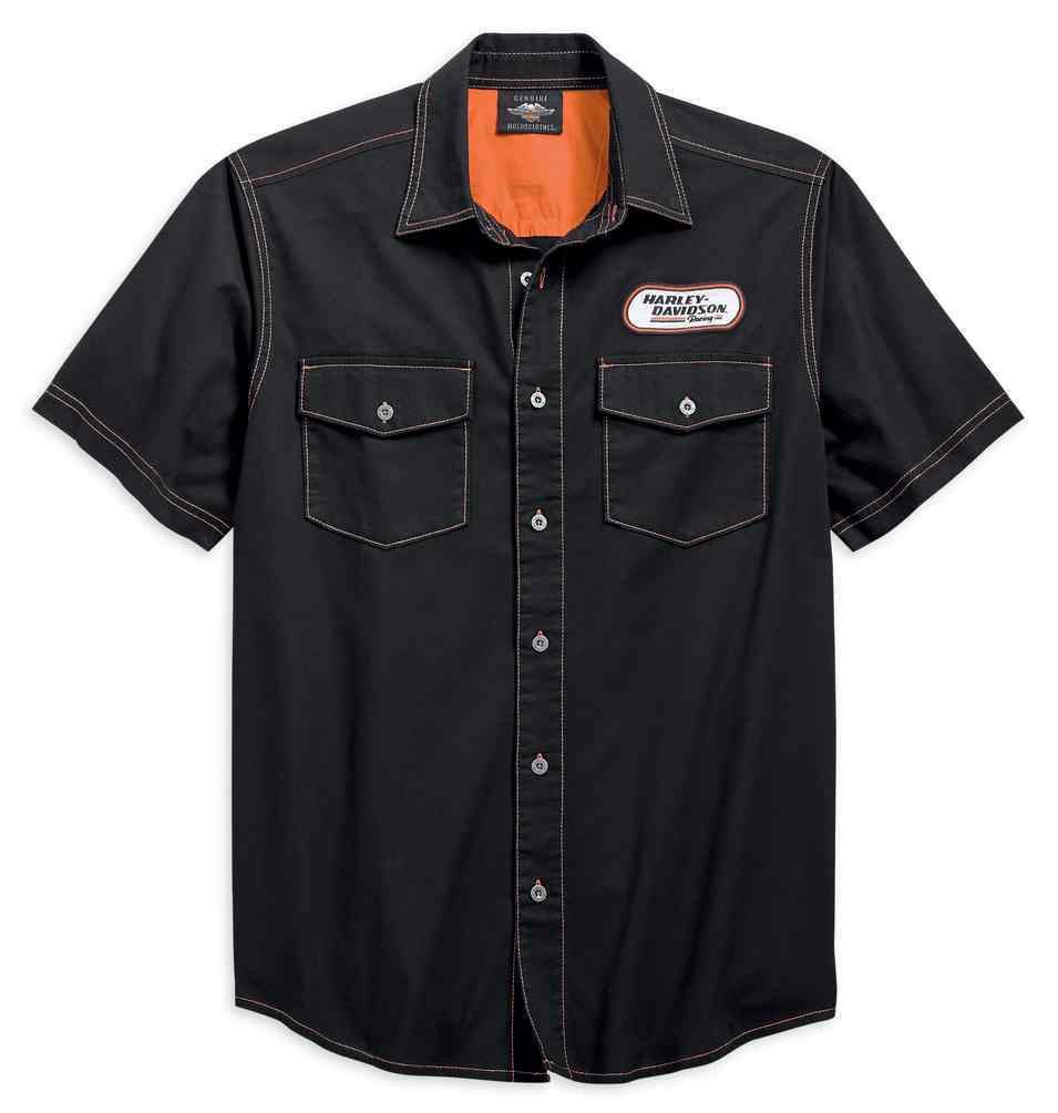 Harley-Davidson® Men's H-D Racing Short Sleeve Woven Shirt, Black ...