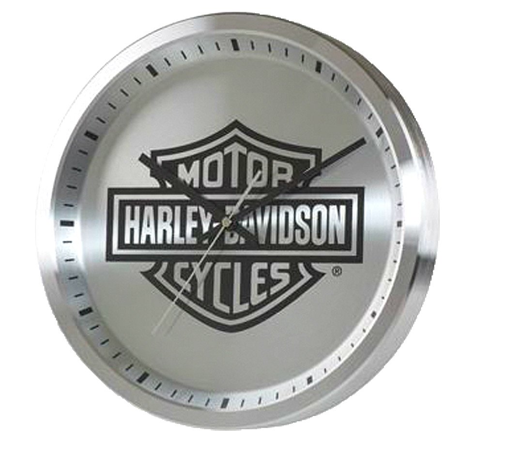 HarleyDavidson® Round Metal Clock Bar & Shield® Logo Ure Caps