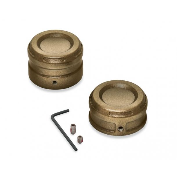 KIT,FRONT AXLE NUT COVER,BRONZE Dominion TM Collection Caps Harley