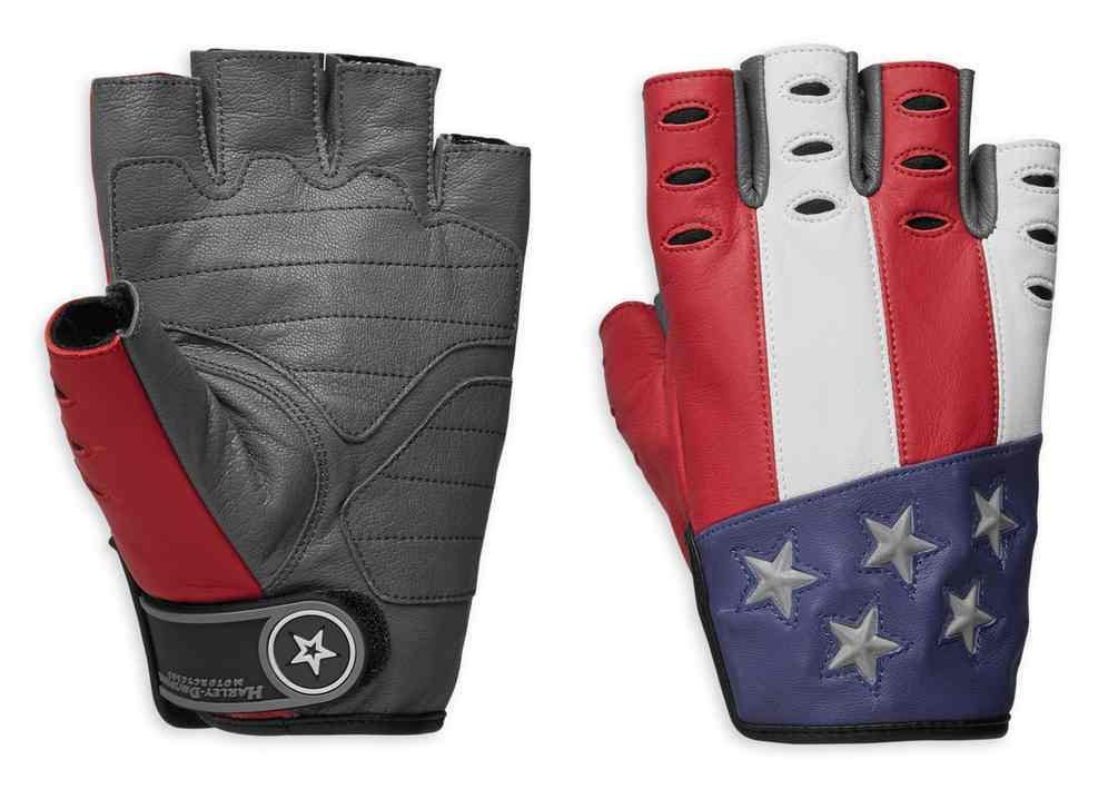 PATRIOT FINGERLESS LEATHER GLOVES HANDSKER Caps HarleyDavidson